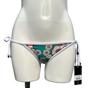 Wildfox Swim 60's Floral Triangle String Tie Bikini Bottom Size Small